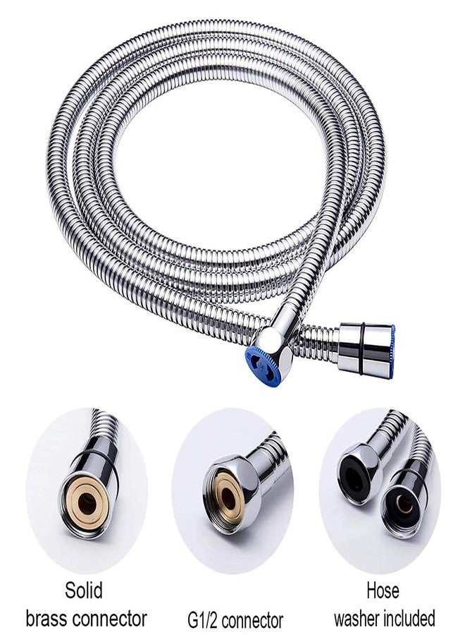 دريزل خرطوم دش مرن من النحاس الأصفر من DRIZZLE / خرطوم دش يدوي / خرطوم صنبور صحي (1 متر، فضي، مطلي بالكروم) - Image 2